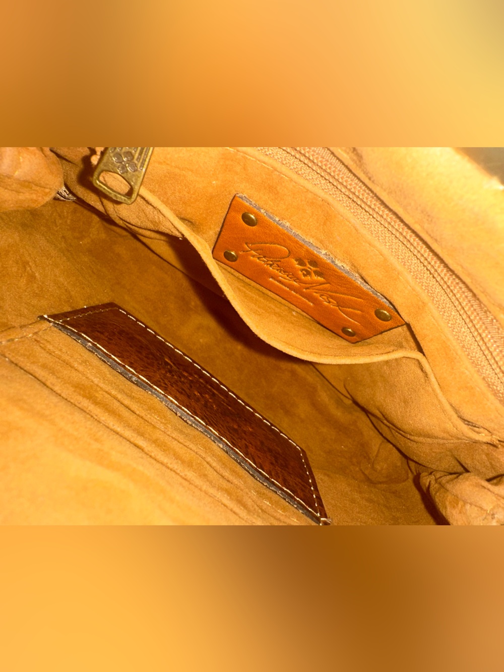 Patricia Nash Savena Wristlet Clutch Boho Western Tooled Kiss-lock Leather Bag - Picture 11 of 13